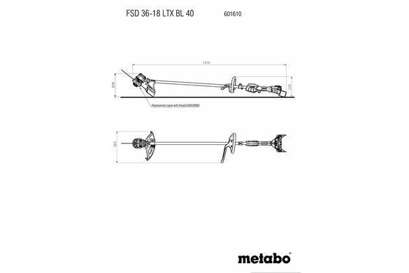 Мотокоса аккумуляторная Metabo FSD 36-18 LTX BL 40