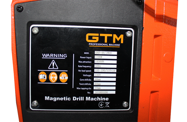 Станок сверлильный GTM OND-48HD на магнитной основе