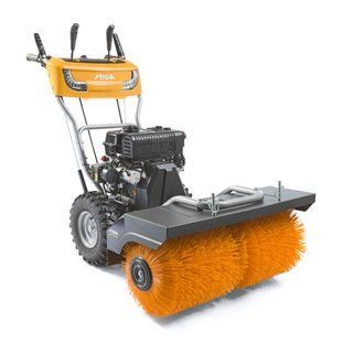 Підмітальна машина бензинова самохідна STIGA SM70, 4.4 кВт, робоча ширина 80 см, діаметр щітки 345 мм, об'єм паливного баку 3 л, максимальна швидкість двигуна 3600 об/хв, об'єм масляного бака 0.6 л, вага 65 кг