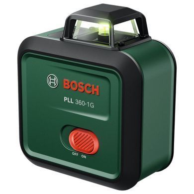 Лінійний лазер Bosch PLL 360-1G, зелений промінь 360&deg;, 30 м, IP54