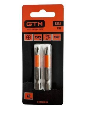 Біта GTM PH2 50 мм 2 шт S2, Philips, магнітна, хвостовик 1/4"