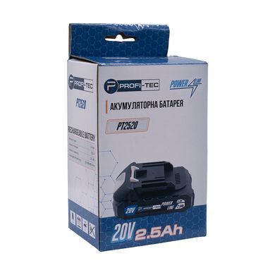 Акумулятор PROFI-TEC PT2025MP, 20 В / 2.5 А&middot;г, високотоковий, з індикатором