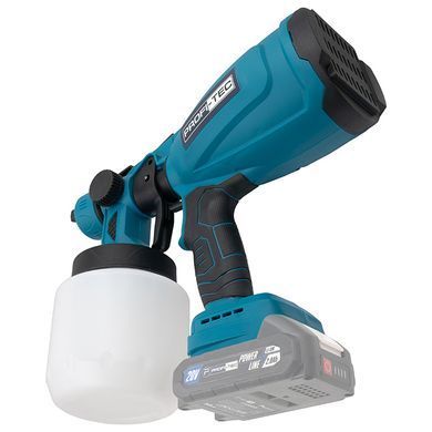 Краскопульт PROFI-TEC PSG80020 2&times;2.0 Ач, ЗУ, коробка, сопла 1.0/1.8/2.5 мм