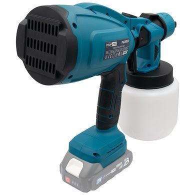 Краскопульт PROFI-TEC PSG80020 2&times;2.0 Ач, ЗУ, коробка, сопла 1.0/1.8/2.5 мм
