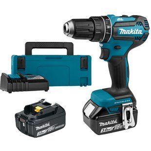 Акумуляторний ударний дриль-шурупокрут Makita DHP485RFJ 18V 3Ah, 50 Нм