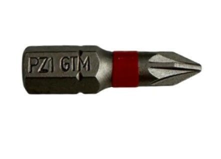 Бита GTM PZ1 25 мм 20 шт S2, Pozidriv, магнитная, хвостовик 1/4"