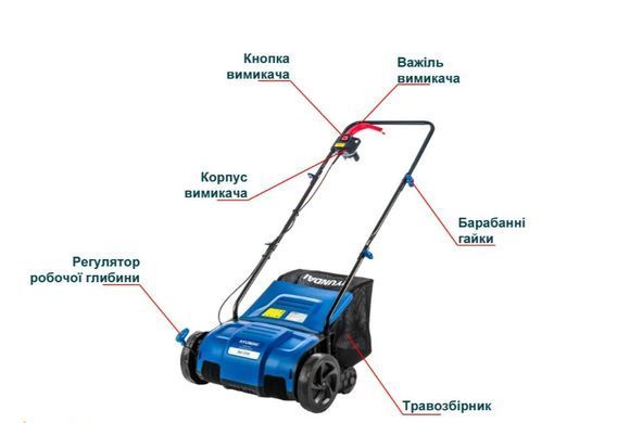 Аэратор-скарификатор электрический HYUNDAI SCE 3220, 1300 Вт, 32 см