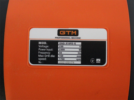 Дриль алмазного буріння GTM OND-916PD-G з мікроударом