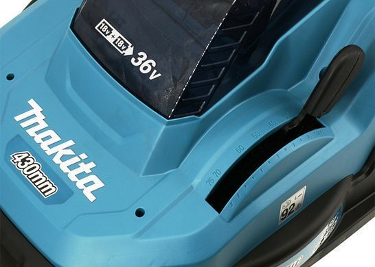 Аккумуляторная газонокосилка Makita DLM432PT2 36В (2&times;18В), 43 см, 50 л