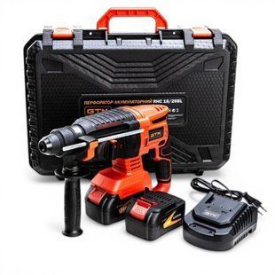 Аккумуляторный перфоратор GTM RHC18/26BL бесщеточный, 18В, 2.5 Дж, SDS+