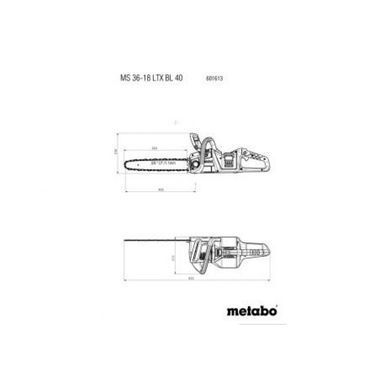 Аккумуляторная цепная пила Metabo MS 36-18 LTX BL 40, 18 В, шина 40 см, 22 м/с