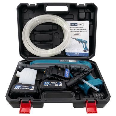 Мойка высокого давления PROFI-TEC PHPW3020 2&times;4.0 Ач, ЗУ, кейс, шланг 5 м, насадки
