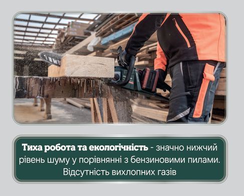 Аккумуляторная цепная пила Metabo MS 36-18 LTX BL 40, 18 В, шина 40 см, 22 м/с