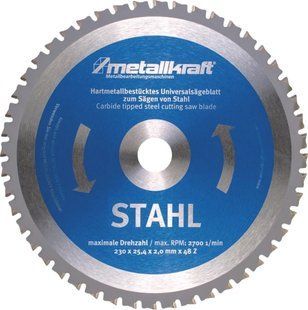 Пильный диск по металлу Metallkraft &mdash; &Oslash;230&times;2&times;25,4 мм, Z48 (Япония)
