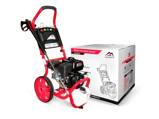 Мийка високого тиску Vulkan SCPW3000-II, 200 бар, 498 л/год, бензиновий двигун, колеса