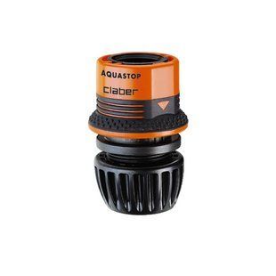 Коннектор Claber 1/2"-5/8" AquaStop для поливочного шланга Ergogrip, ок