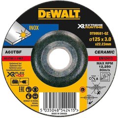 Круг шлифовальный по металлу XR INOX 125 х 3 х 22.23 мм DeWALT DT99581