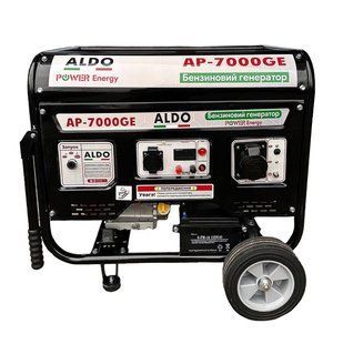Бензиновый генератор ALDO AP-7000GE, 220 В, 6.5 кВт, ручной + электростартер, 100% медь
