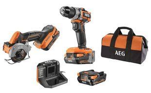 Набор аккумуляторного инструмента AEG JP18HLI-202B 18В, 2x2Ач