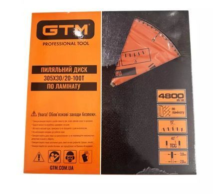 Диск пильный GTM 305x30 z=100, по ламинату