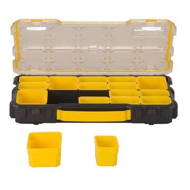 Органайзер 2/3 мілкий з прозорою кришкою Stanley "Fatmax Pro"; 14 лотків, 43х 27х 6,4 см