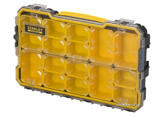 Органайзер 2/3 мілкий з прозорою кришкою Stanley "Fatmax Pro"; 14 лотків, 43х 27х 6,4 см