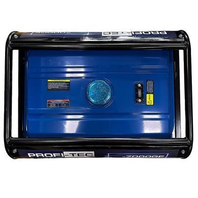 Бензиновый генератор PROFI-TEC PE-7000GE, 220 В, 6.5 кВт, ручной + электростартер, 100% медь