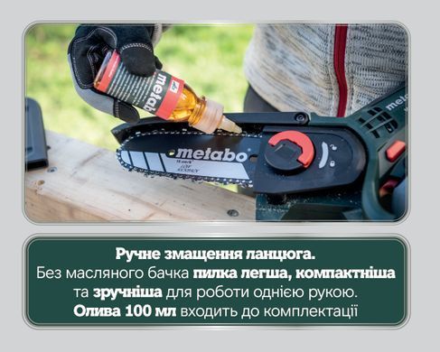 Акумуляторна ланцюгова пила Metabo MS 18 LTX 15 Set