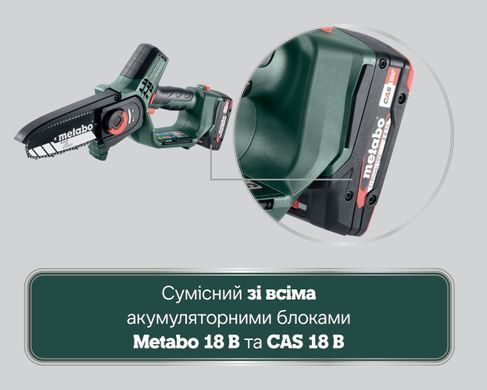 Акумуляторна ланцюгова пила Metabo MS 18 LTX 15 Set