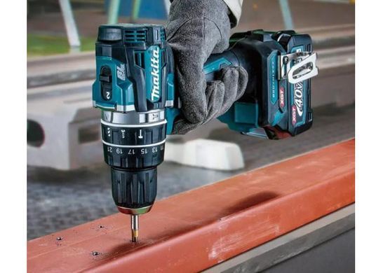 Акумуляторний ударний дриль-шурупокрут Makita HP002GA201 40V XGT, 2&times;2.0Ah, 65 Нм