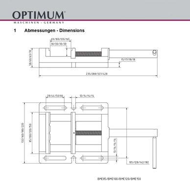 Cтаночные тиски Optimum BME 85