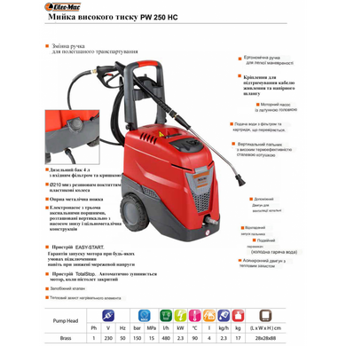 Мойка высокого давления Oleo-Mac PW 250 HC 2300 Вт, 150 бар, 480 л/ч