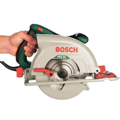 Дисковая пила Bosch PKS 55, 1200 Вт, диск 160 мм, пропил 55 мм
