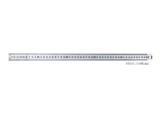 Лінійка двостороння напівжорстка з нержавіючої сталі STANLEY : L= 50 см, w= 25 мм. 2 метричні шкали