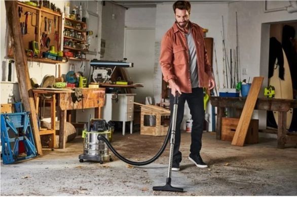 Будівельний акумуляторний пилосос 18В ONE+, 18 л, Ryobi. R18WDV-0