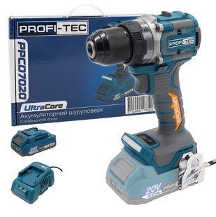 Акумуляторна дриль без удару PROFI-TEC PPCD7020, 1&times;2.0 А&middot;г, ЗП