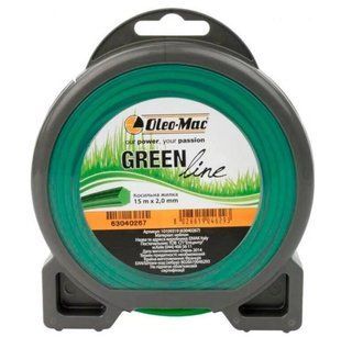 Ліска для тримера Oleo-Mac Greenline 2 мм, 15 м, зірка