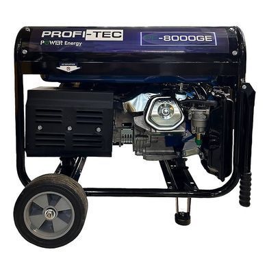 Бензиновый генератор PROFI-TEC PE-8000GE, 220 В, 7.5 кВт, ручной + электростартер