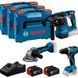 Набор аккумуляторного инструмента Bosch Professional 18V GSR 18V-65 + GBH 18V-22 + GWS 18V-8, 2&times;5 Ah