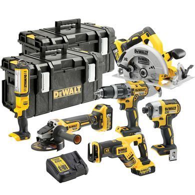Набір з шести акумуляторних безщіткових інструментів DeWALT DCK623P3