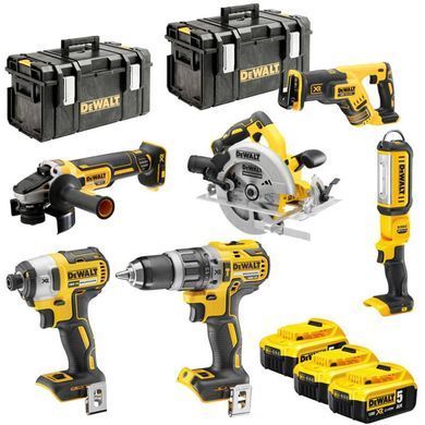 Набір з шести акумуляторних безщіткових інструментів DeWALT DCK623P3