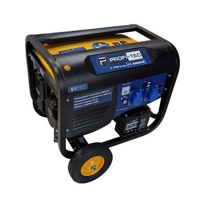 Бензиновый генератор PROFI-TEC PE-9000GE, 220 В, 8.0 кВт, ручной + электростартер
