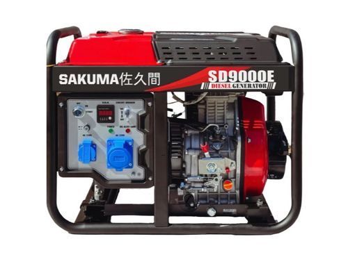 Дизельний генератор SAKUMA SD9000E, 9 кВА, електростартер, колеса