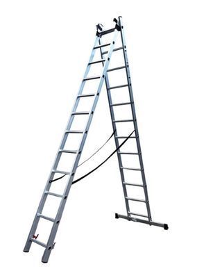 Лестница алюминиевая трехсекционная GTM KME312 3&times;12 ступеней, 3.26&ndash;8.12 м