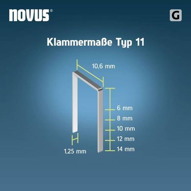 Скоби для степлера NOVUS STAPLES G 11 8 мм V2A  (1200 шт)
