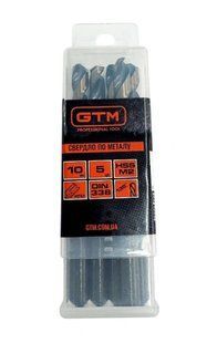 Свердло по металу 10,0 мм GTM HSS M2 TiN, 5 шт