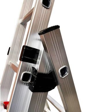 Лестница алюминиевая трехсекционная GTM KME306 3&times;6 ступеней, 1.6&ndash;3.26 м