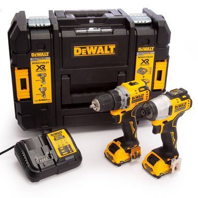 Набір з двох акумуляторних безщіткових інструментів DeWALT DCK2110L2T