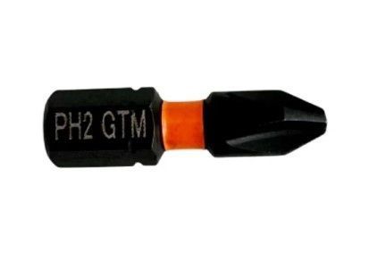 Біта ударна GTM PH2 25 мм 20 шт S2, торсіонна, магнітна, хвостовик 1/4"
