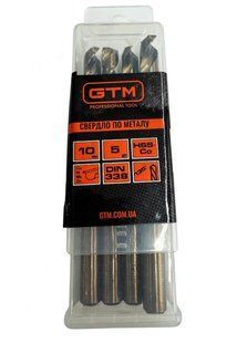 Свердло по металу 10,0 мм GTM HSS-Co5, 5 шт